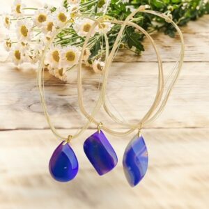 Collier Or Vegetal et Fluorine violette
