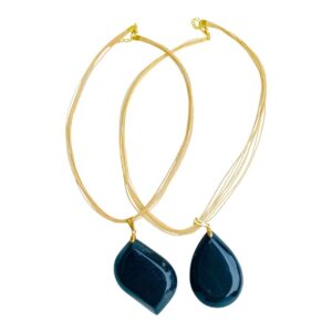 Collier Or Vegetal et Hematite